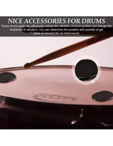eBoot 48 Almohadillas de Gel para Tambores, Silencio y Control