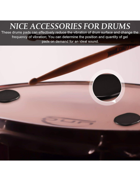 eBoot 48 Almohadillas de Gel para Tambores, Silencio y Control