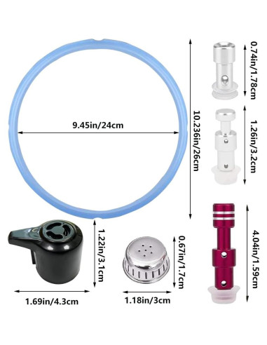 Piezas de Repuesto Wocst para Instant Pot Duo 8Qt - Anillo y Válvula