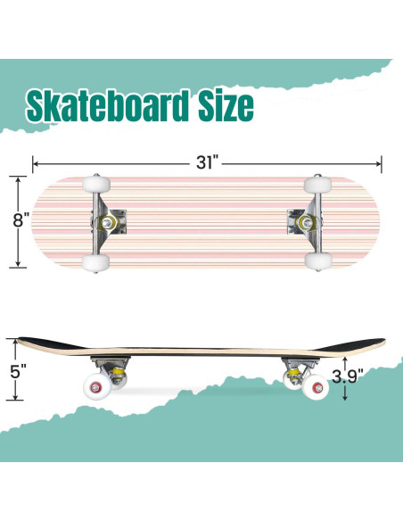 Patineta Completa UHMLTCRBOD 31" x 8" Madera de Arce 7 Capas