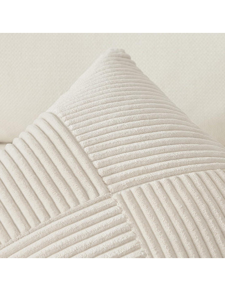 Fundas de Almohada Euro 66x66 cm Topfinel Juego de 2 Crema