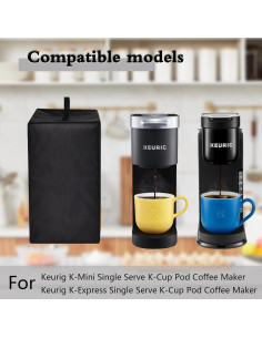 Cubierta de Polvo para Cafetera K-Mini Keurig Negra 34x14x31cm 2