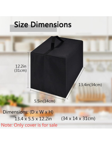 Cubierta de Polvo para Cafetera K-Mini Keurig Negra 34x14x31cm