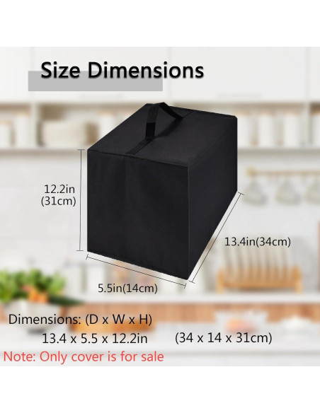 Cubierta de Polvo para Cafetera K-Mini Keurig Negra 34x14x31cm