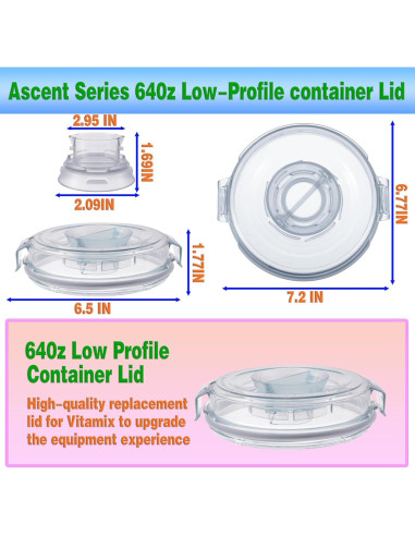 Tapa de Reemplazo para Licuadora Vitamix 64oz A3500 A3300