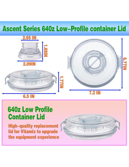 Tapa de Reemplazo para Licuadora Vitamix 64oz A3500 A3300