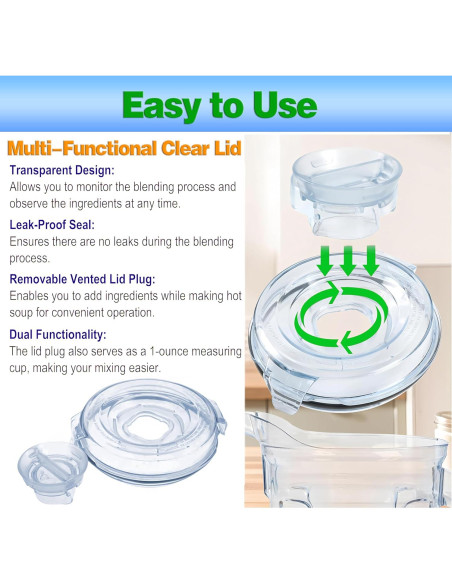 Tapa de Reemplazo para Licuadora Vitamix 64oz A3500 A3300