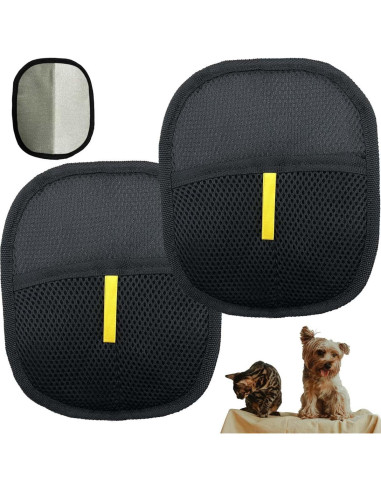 Guantes Removedores de Pelo de Mascota 2 Piezas - Negro