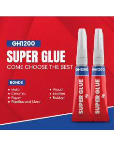 Super Pegamento Todo Propósito GH1200 4g x 8 Tubos Rápido 2