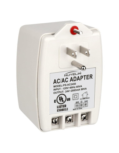 Transformador de pared 24V 50VA WUYELIN para timbres y termostatos