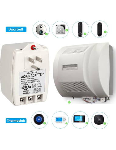Transformador de pared 24V 50VA WUYELIN para timbres y termostatos