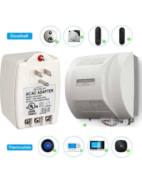 Transformador de pared 24V 50VA WUYELIN para timbres y termostatos