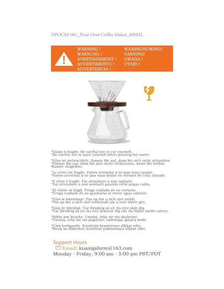 Cafetera de Goteo Lalord 600 ml Vidrio Borosilicato con Filtros