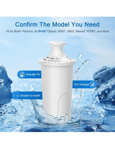 Filtro de Agua Brita WSKFDTI, Paquete de 6, Reduce Cloro y Sabor