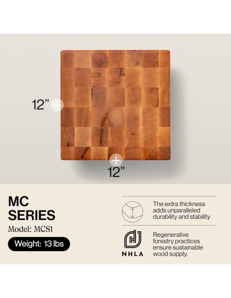 Tabla de Cortar Cuadrada de Madera de Arce John Boos 30.48cm