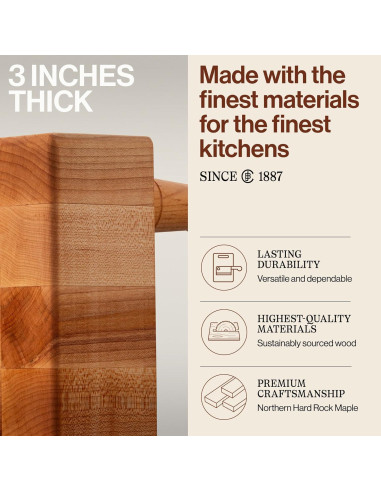 Tabla de Cortar Cuadrada de Madera de Arce John Boos 30.48cm