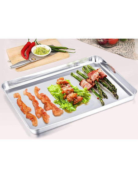 Bandeja para Hornear TeamFar de Acero Inoxidable 40.6x30.5cm