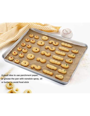 Bandeja para Hornear TeamFar de Acero Inoxidable 40.6x30.5cm