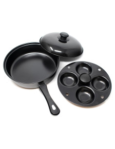 Sartén para Pochar Huevos Norpro 24 cm Antiadherente 4 Huevos
