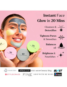 Set de Mascarillas de Arcilla VogueNow 4 Frascos 400g con Diadema y Brocha 2