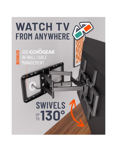 Soporte de Pared para TV ECHOGEAR MaxMotion 42" a 90"