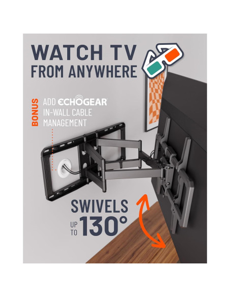 Soporte de Pared para TV ECHOGEAR MaxMotion 42" a 90"