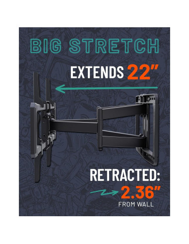 Soporte de Pared para TV ECHOGEAR MaxMotion 42" a 90"