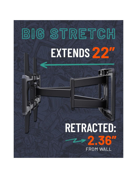 Soporte de Pared para TV ECHOGEAR MaxMotion 42" a 90"