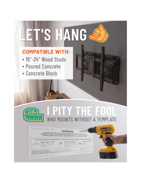 Soporte de Pared para TV ECHOGEAR MaxMotion 42" a 90"