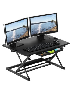 Escritorio Elevador Ajustable SHW 81 cm Negro Ergonomico