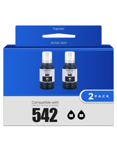 Botellas de recarga de tinta negra 542 Topcolor - 2 unidades