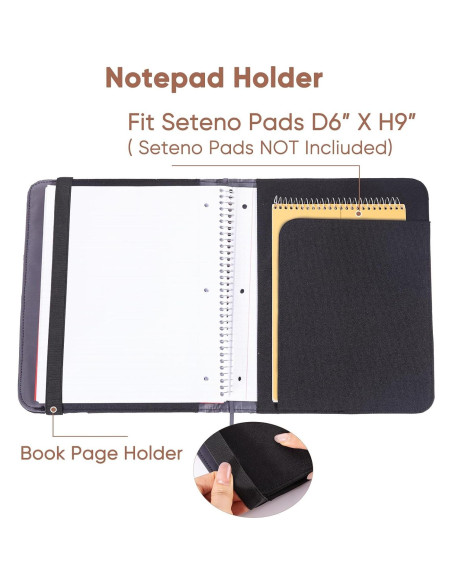 Cubierta de cuaderno APOFFICE L negra para Rocketbook y Five Star