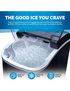 Fabricador de Hielo Nugget Newair NIM026MBN0 26 lbs/día Negro Mate 2