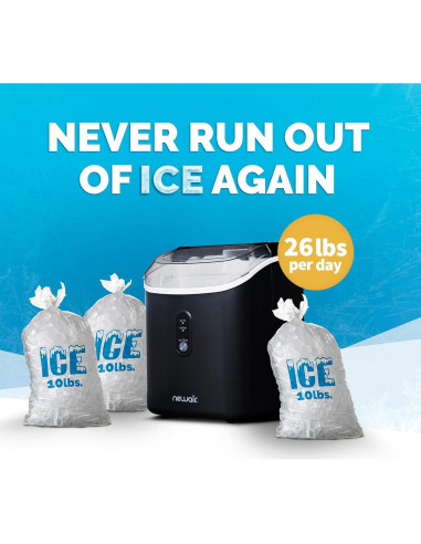 Fabricador de Hielo Nugget Newair NIM026MBN0 26 lbs/día Negro Mate