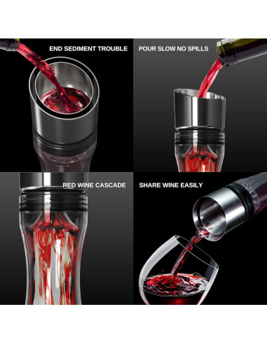 Decantador de Vino Gem Tour 1500ml con Aerador y Filtro