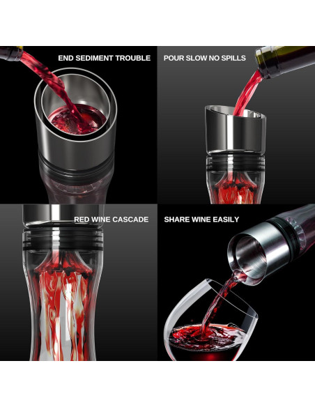 Decantador de Vino Gem Tour 1500ml con Aerador y Filtro