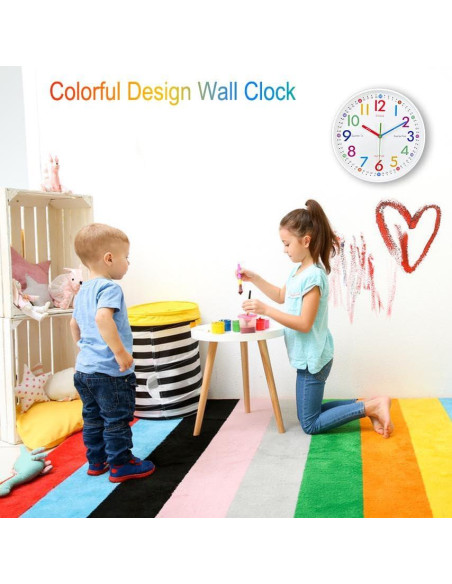 Reloj de Pared Analógico AIRUIFU 30.48 cm Colorido Silencioso Reloj de Pared Analógico AIRUIFU 30.48 cm Colorido Silencioso