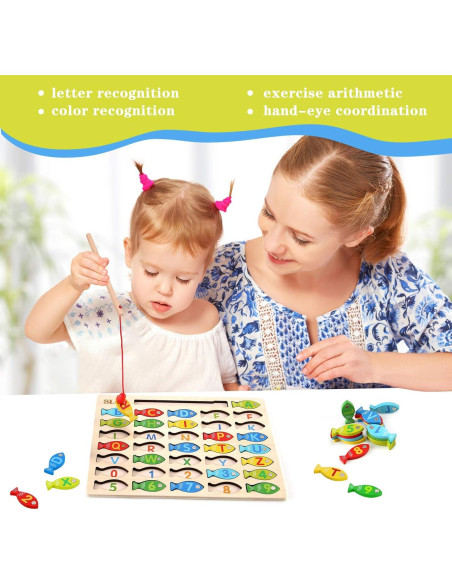Juego de Pesca Magnético de Madera Slotic para Niños 3-5 Años Juego de Pesca Magnético de Madera Slotic para Niños 3-5 Años