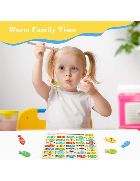 Juego de Pesca Magnético de Madera Slotic para Niños 3-5 Años Juego de Pesca Magnético de Madera Slotic para Niños 3-5 Años