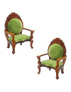 Mini Sillas de Madera Hiawbon 2 Piezas 8.4x5.6x4.6 cm