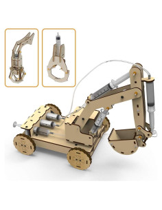 Mini Tudou Kit de Excavadora de Madera 3D STEM con Presión de Aire
