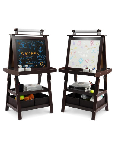 Caballete de Arte Elevon para Niños 3 en 1 con Pizarra Doble