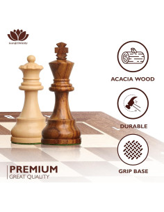 Juego de Ajedrez de Madera Blessings Decor 10.16 cm Rey 2