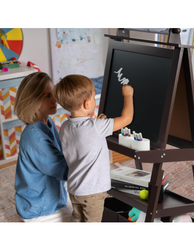 Caballete de Arte Elevon para Niños 3 en 1 con Pizarra Doble