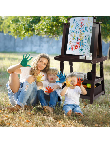 Caballete de Arte Elevon para Niños 3 en 1 con Pizarra Doble