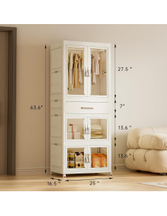 Armario portátil grande MU TU HD para niños 63.5x41.9x161.5cm 2