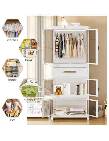 Armario portátil grande MU TU HD para niños 63.5x41.9x161.5cm