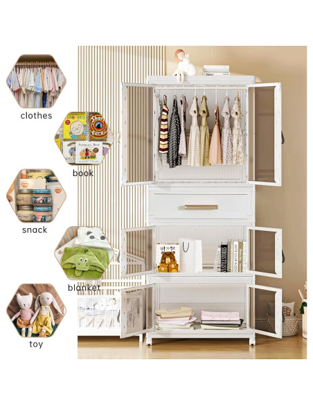 Armario portátil grande MU TU HD para niños 63.5x41.9x161.5cm