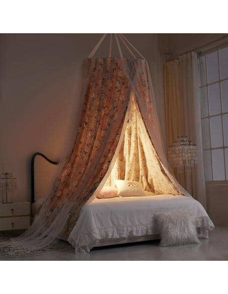 Cortina de Cama de Dosel Redonda VETHIN Princesa 254 cm