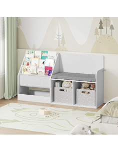 Estantería para Niños MAHANCRIS con Banco y 3 Estantes 2